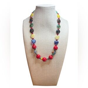 Murano Glass Millefiori Bead Necklace Artisan Made